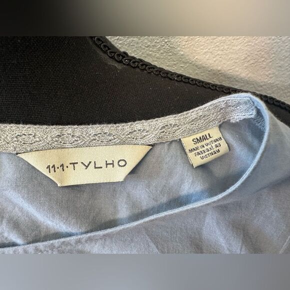 Anthropologie TYLHO Elodie Embroidered Lace Tunic Blouse Blue Size S - Picture 9 of 12